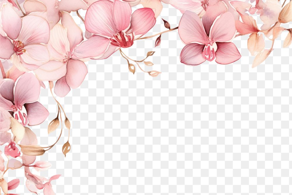 PNG Pink Orchid Flowers flower blossom pattern.