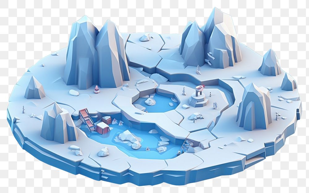 PNG  Igloo in north pole iceberg snow map.