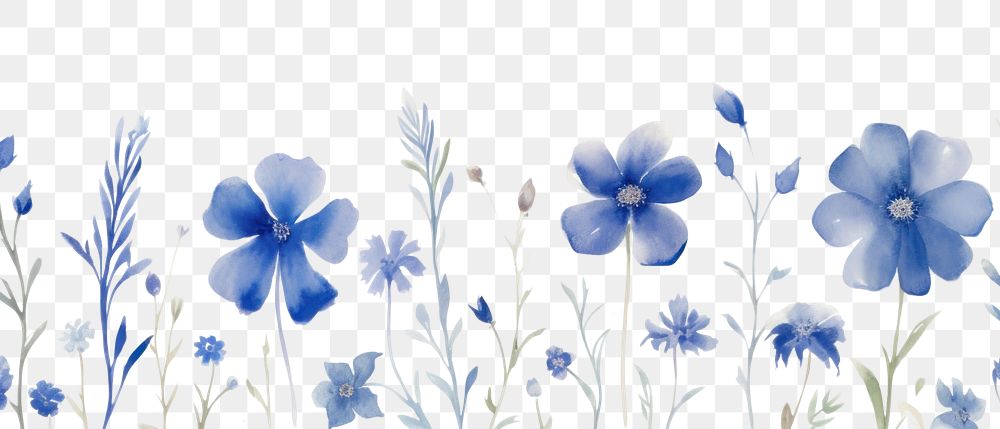 PNG Blue flower border backgrounds pattern nature.