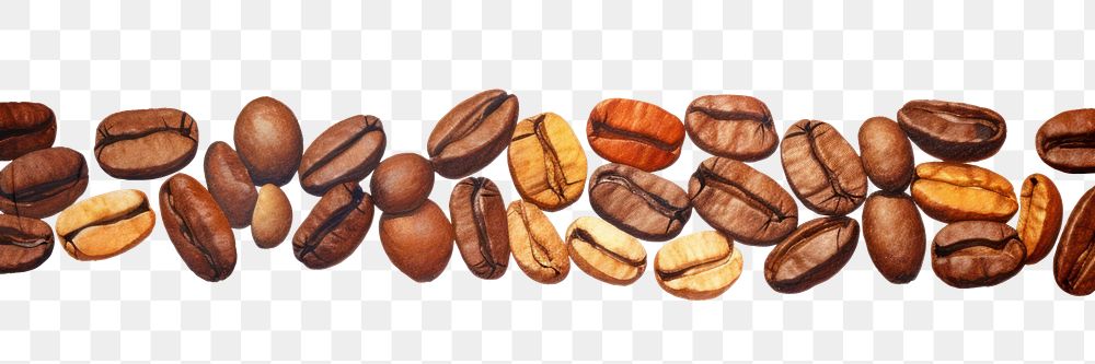 PNG Coffee beans border white background freshness abundance.