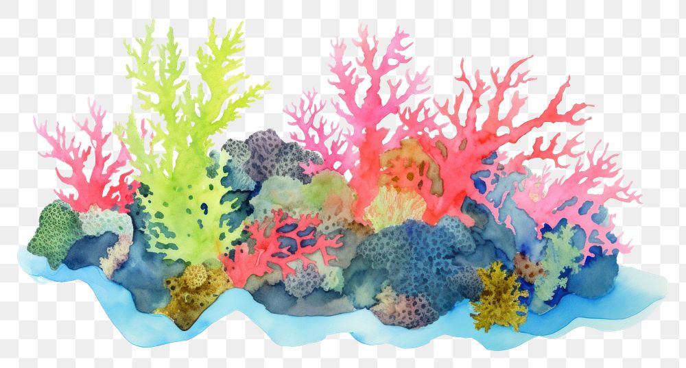 PNG Coral reef border outdoors aquarium nature.