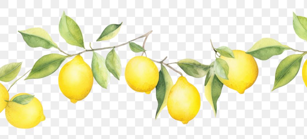 PNG Lemon border fruit plant food.