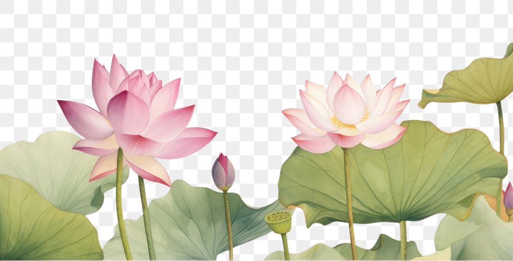 PNG Lotus border flower plant lily.