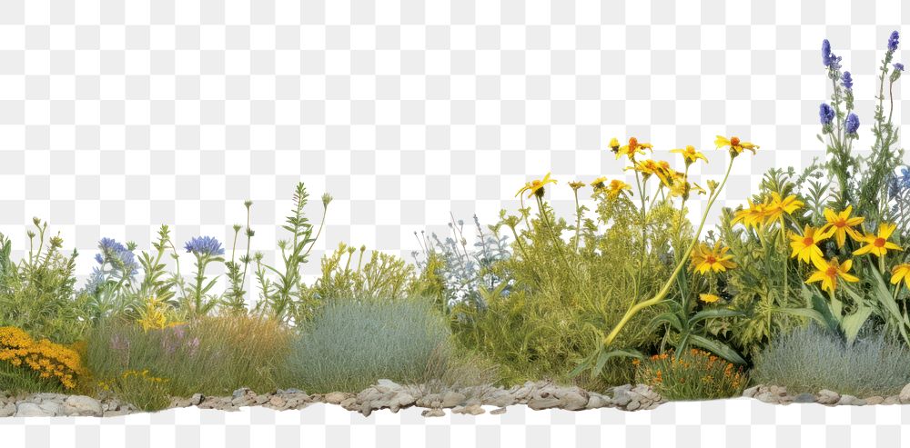 PNG Wildflower border landscape sunflower lavender.