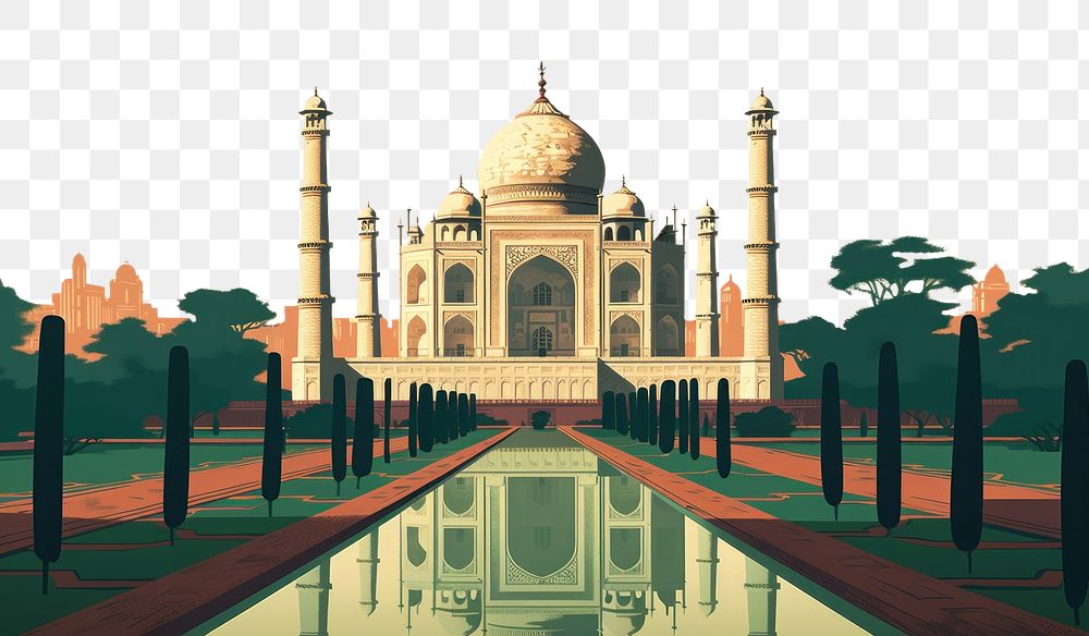 PNG Taj mahal architecture building outdoors. AI generated Image by rawpixel.