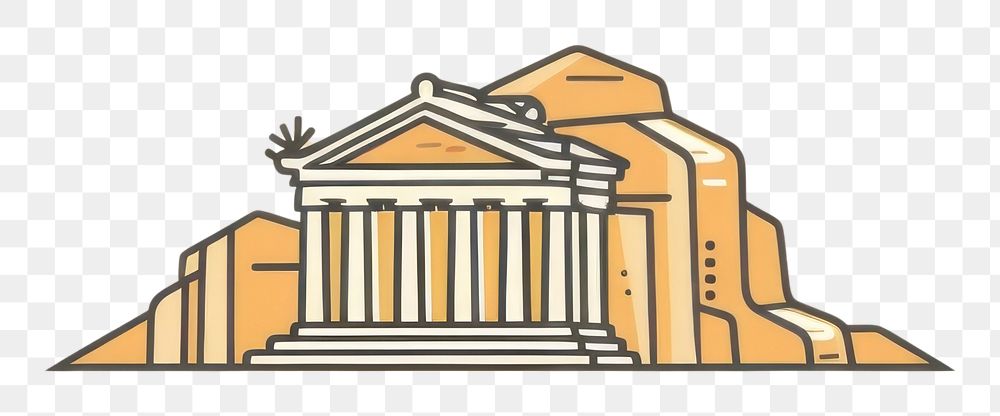PNG  Acropolis architecture building sketch. AI generated Image by rawpixel.