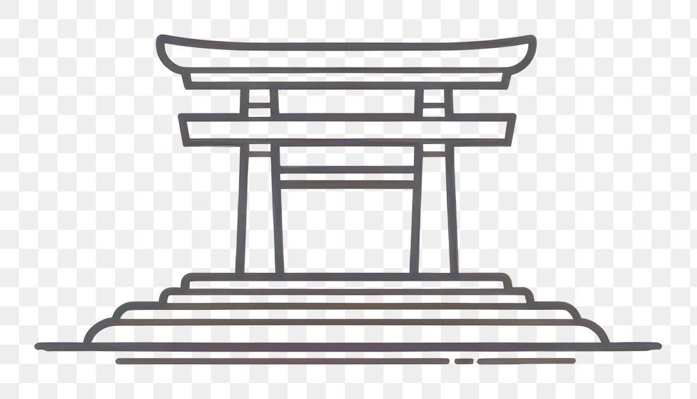 PNG  Itsukushima shrine sketch line architecture. AI generated Image by rawpixel.