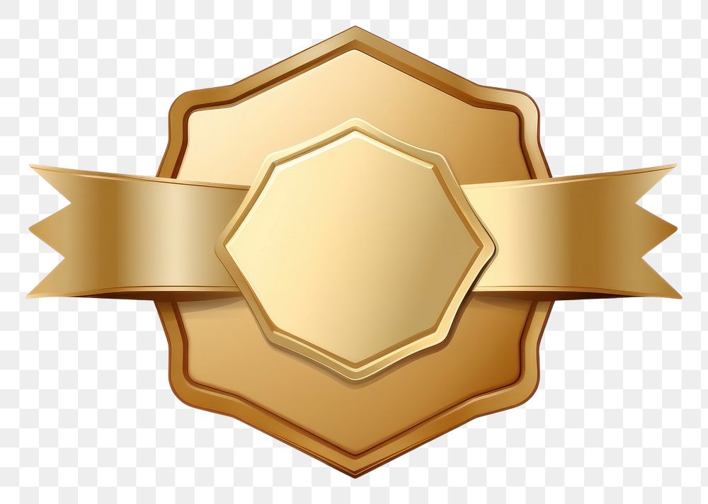 PNG Pentagon with ribbon gold backgrounds logo. AI generated Image by rawpixel.