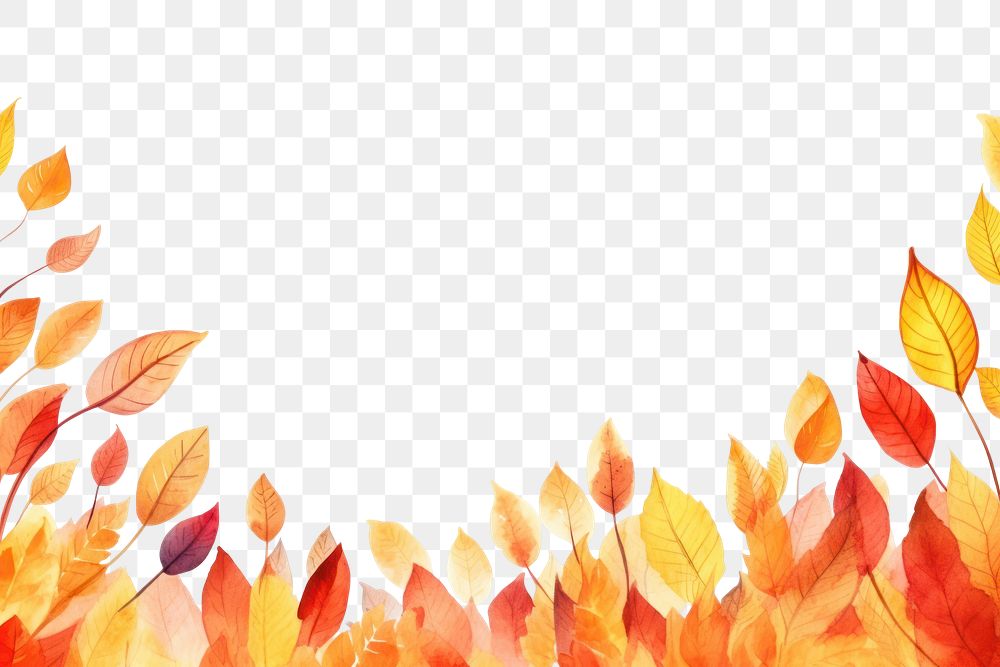 PNG Watercolor autumn pattern outdoors yellow.