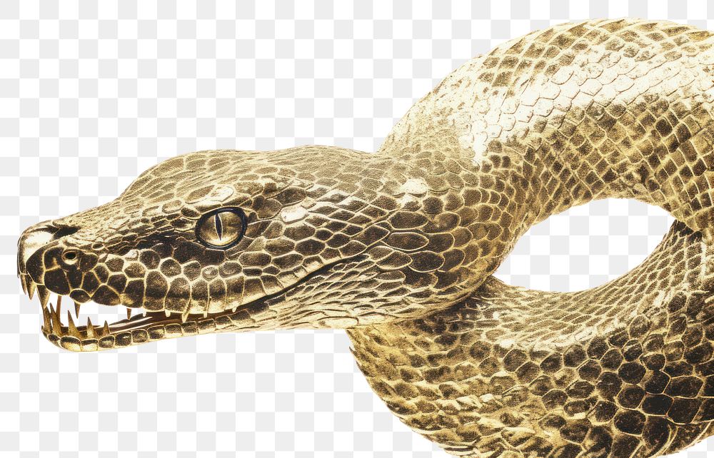 PNG  Snake reptile animal gold. AI generated Image by rawpixel.