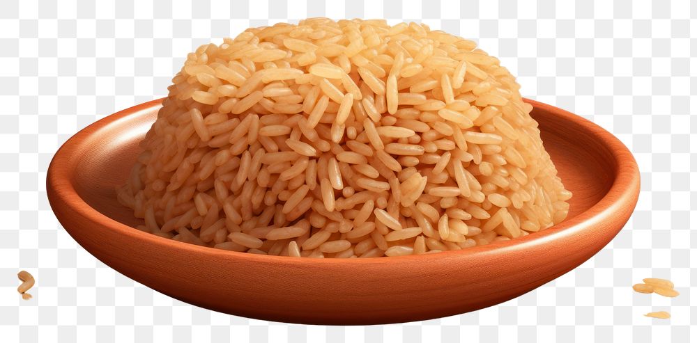 PNG  Brown rice food white background freshness.