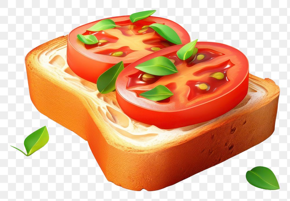 PNG  Bruschetta vegetable tomato bread.