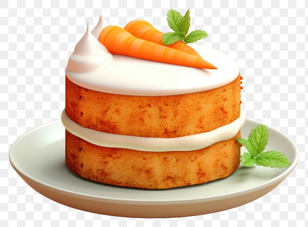 PNG  Carrot cake dessert icing plate.