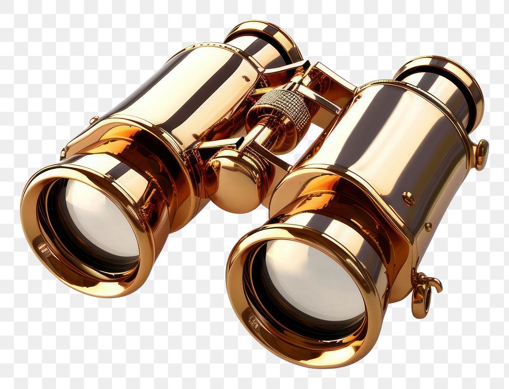 PNG A binoculars gold white background metal.