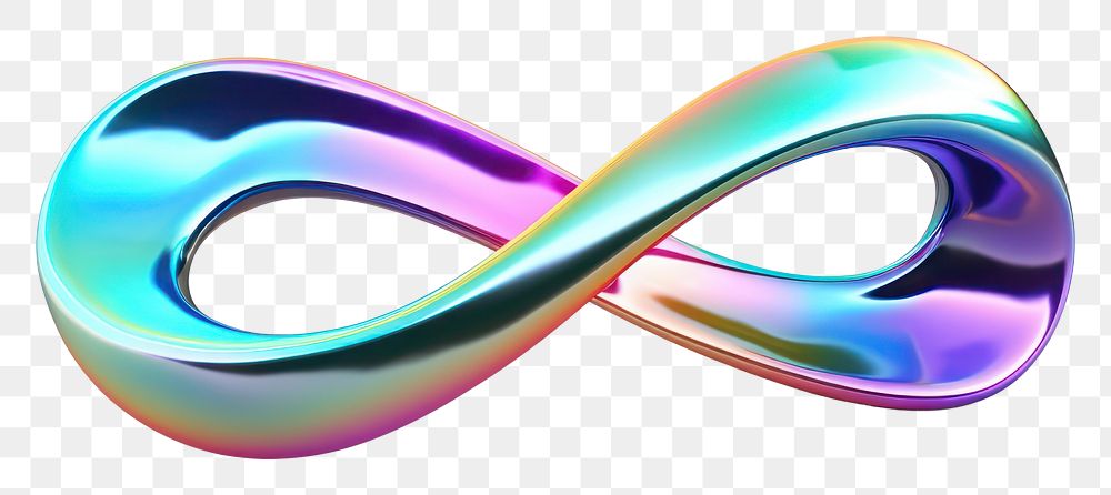 PNG  Infinity sign iridescent shape white background rippled.