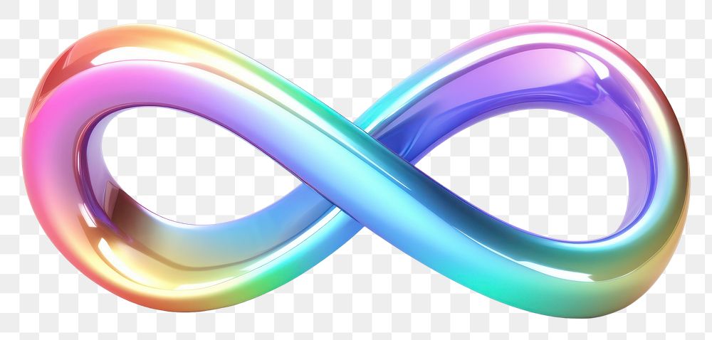 PNG  Infinity sign iridescent shape white background accessories.