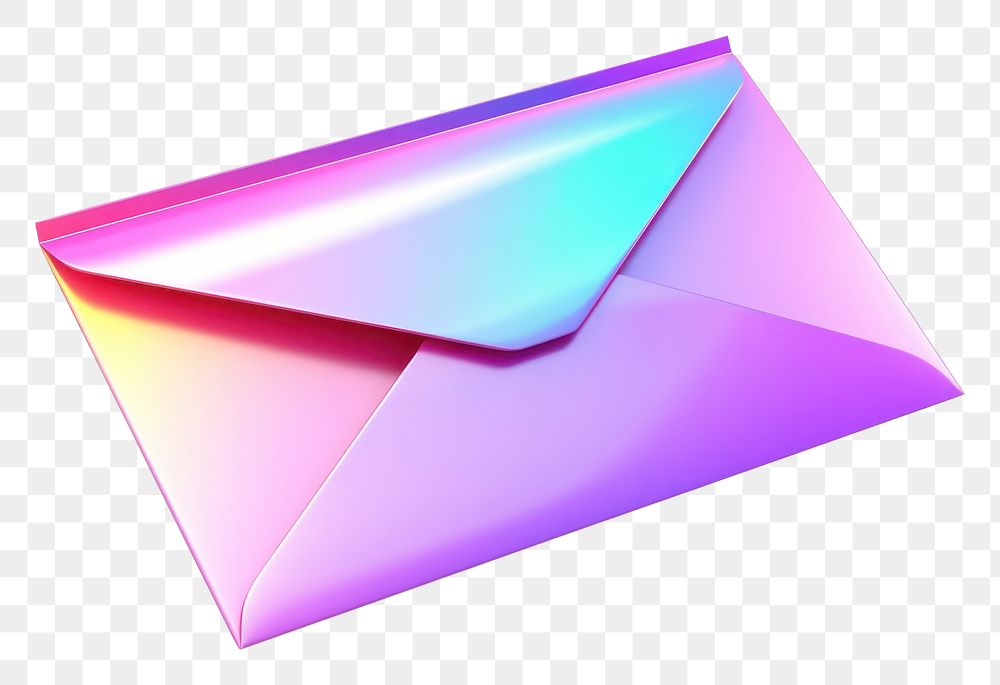 PNG  Mail icon iridescent envelope shape white background.