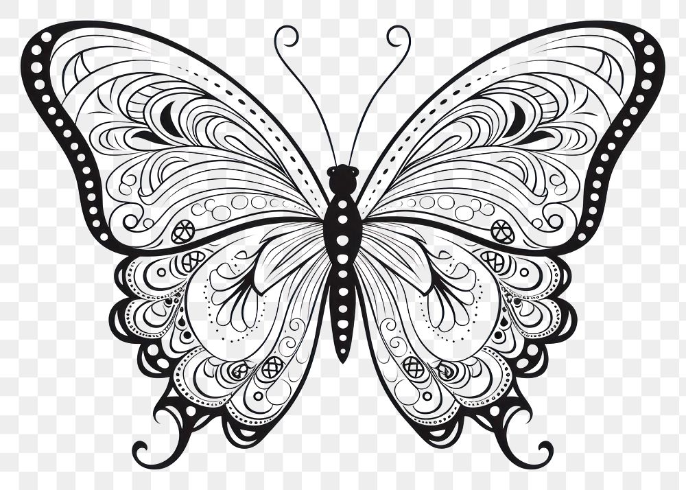 PNG Butterfly sketch pattern drawing