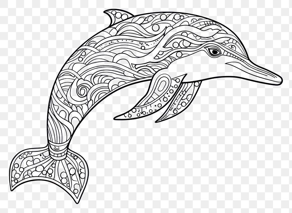 PNG Dolphin sketch drawing animal