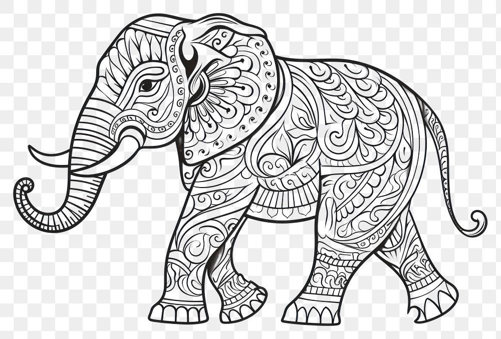 PNG Elephant sketch drawing doodle