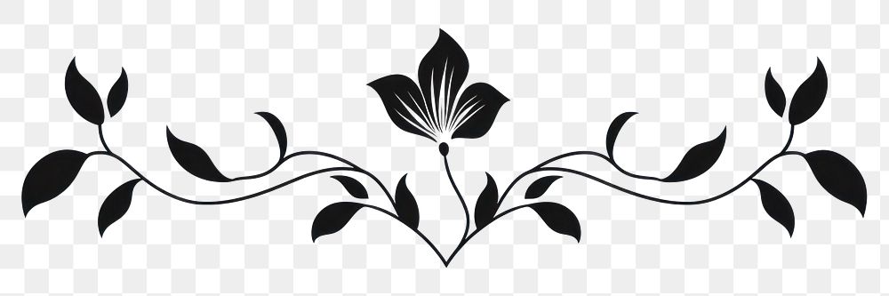 PNG Flower pattern white black. AI generated Image by rawpixel.