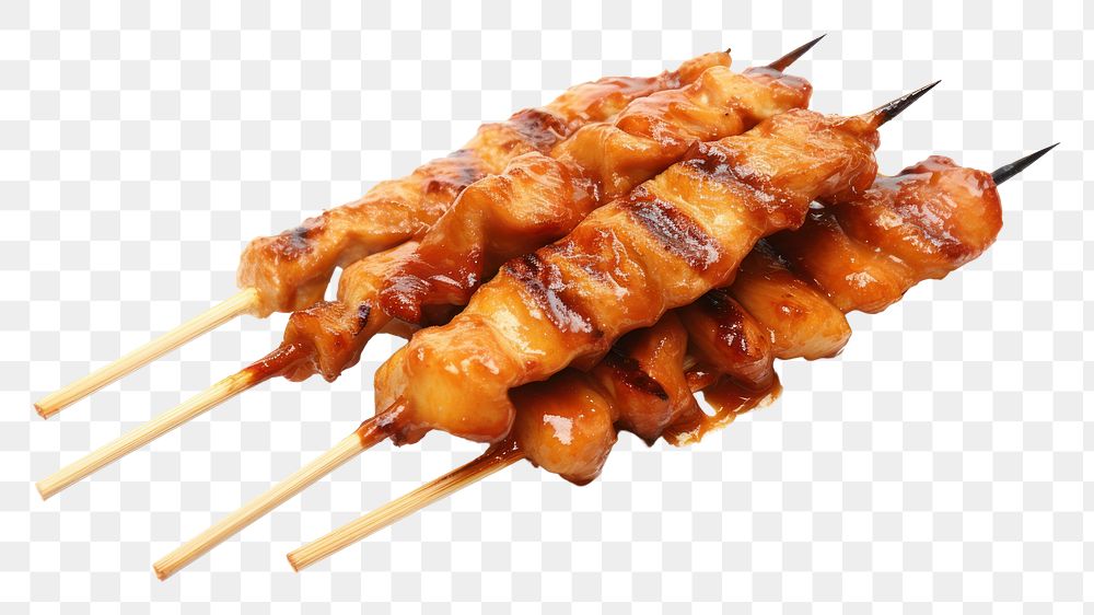 PNG Chinese chicken satay meat food white background. AI generated Image by rawpixel.