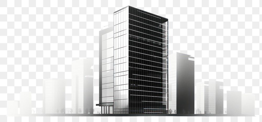 PNG  Corporate building architecture skyscraper line.