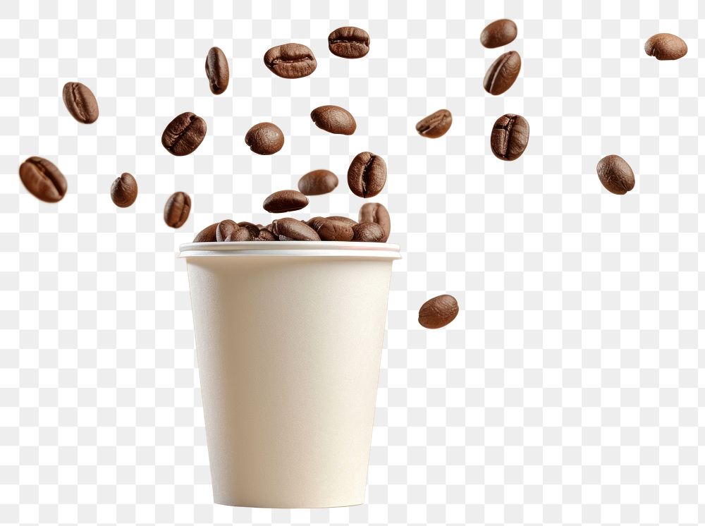 PNG Coffee cup mockup mug coffee beans refreshment.