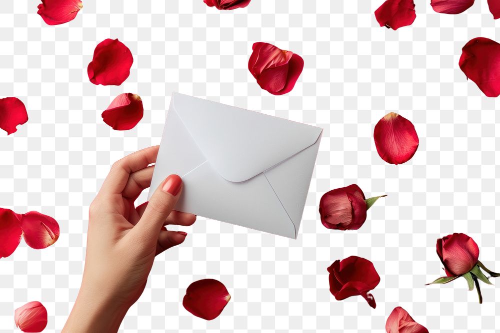PNG Envelope mockup holding flower paper.