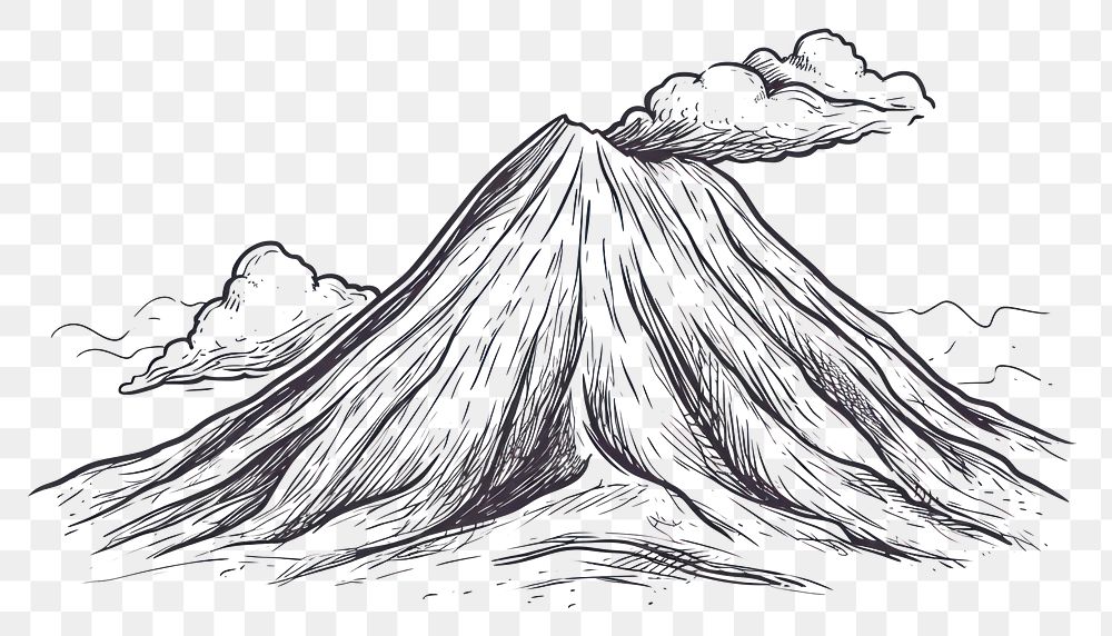 PNG Dormant volcano drawing outdoors nature.