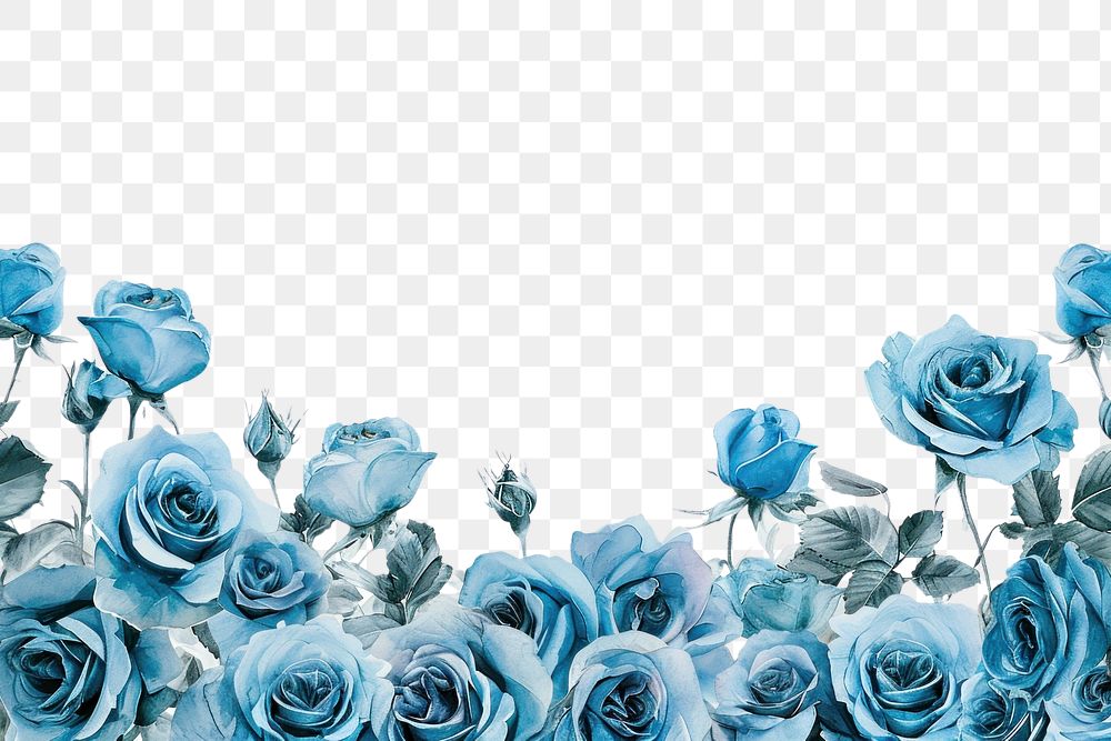 PNG  Rose flower plant blue.