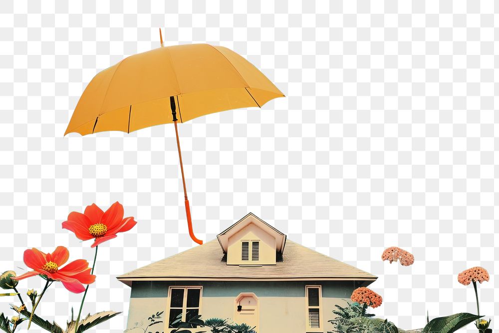 PNG A Home insurance umbrella flower architecture.