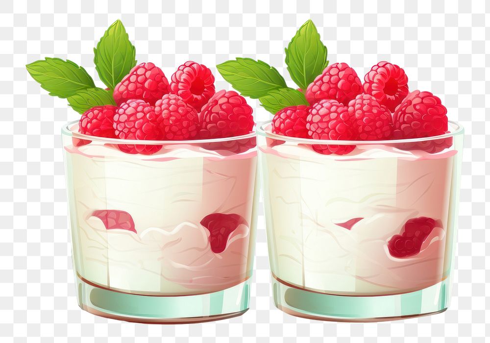PNG Raspberry dessert fruit cream.