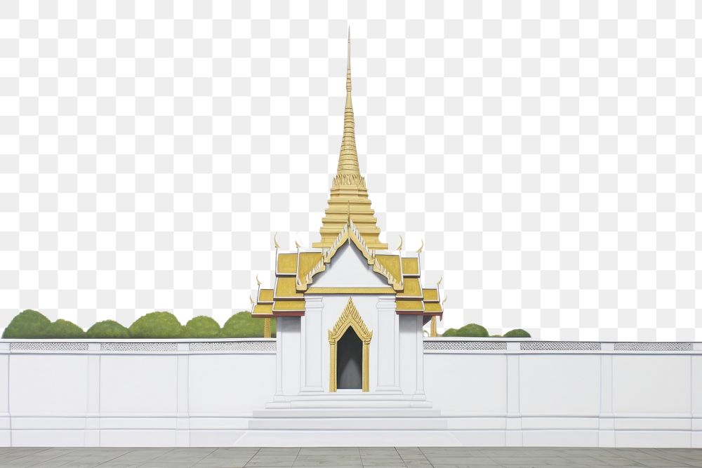 PNG  Thai temple architecture building pagoda. AI generated Image by rawpixel.