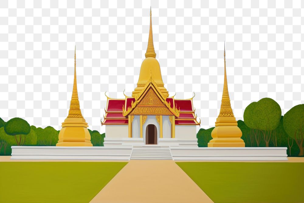 PNG  Thai temple architecture building outdoors. AI generated Image by rawpixel.