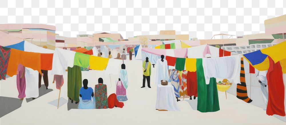 PNG  Gem market architecture painting outdoors. AI generated Image by rawpixel.