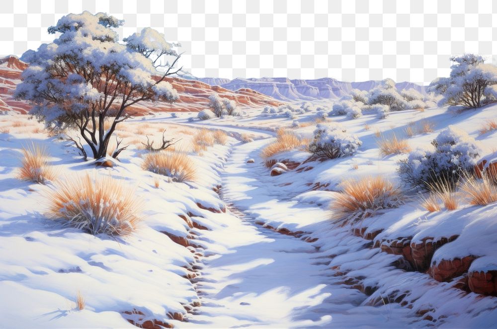 PNG  Snow landscape outdoors winter. AI generated Image by rawpixel.