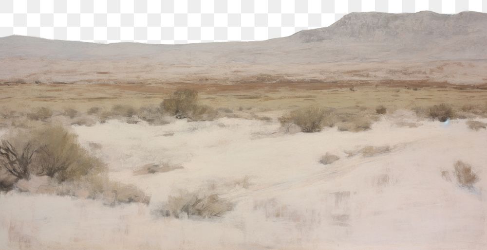 PNG  Snowfall in the desert landscape outdoors painting. 