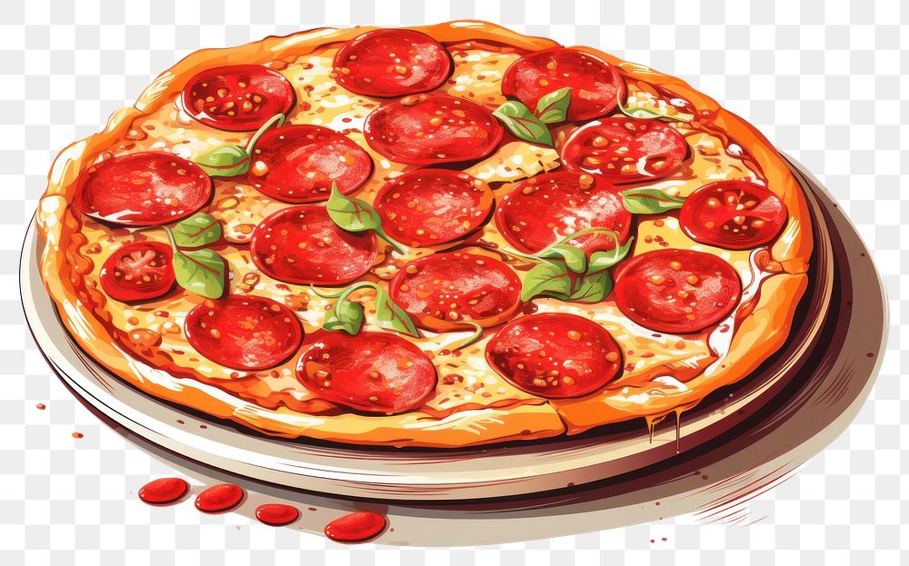 PNG Pizza food pepperoni dessert.