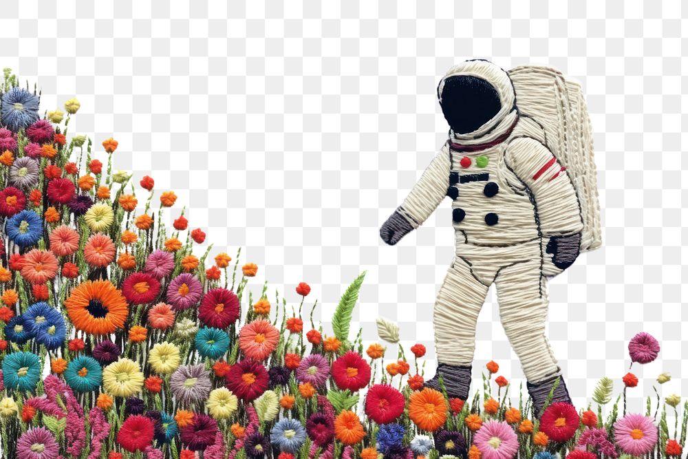 PNG  An astronaut flower outdoors pattern.