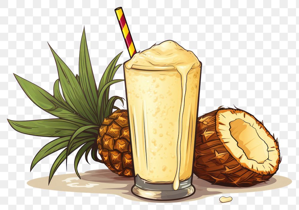 PNG Pineapple milkshake smoothie fruit.