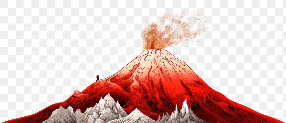 PNG School project volcano mountain stratovolcano splattered.