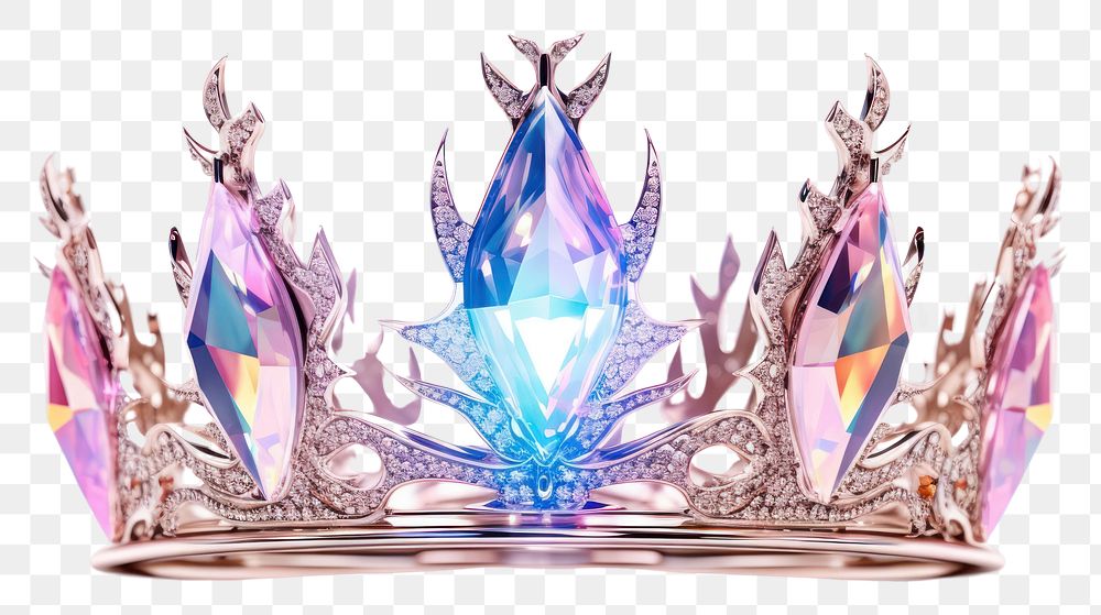 PNG  Crown iridescent jewelry crown tiara.