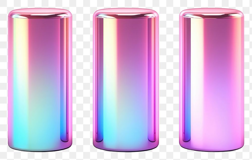 PNG  Cylinder iridescent cylinder white background biochemistry.