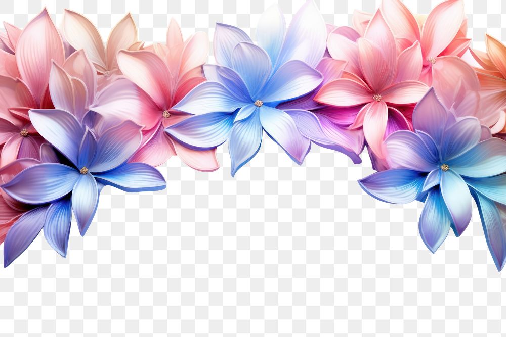 PNG  Flowers borders iridescent backgrounds pattern petal.