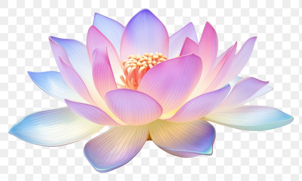 PNG  Lotus flower iridescent petal plant lily.