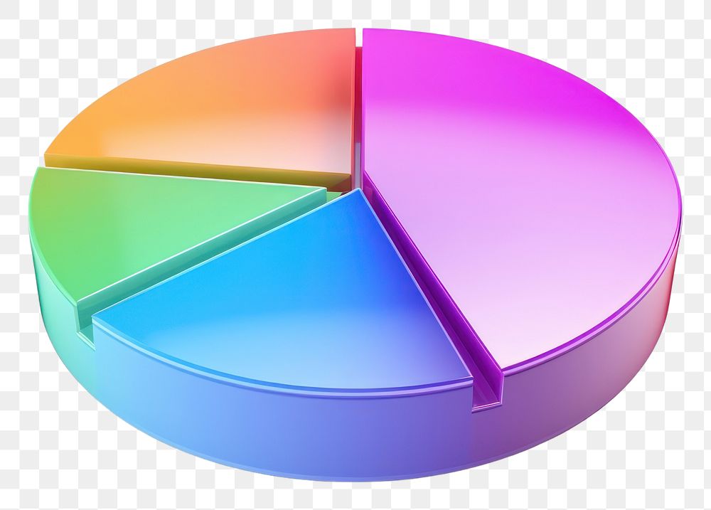 PNG  Pie Chart iridescent chart white background technology.