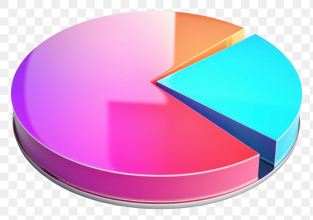 PNG  Pie Chart iridescent chart white background investment.