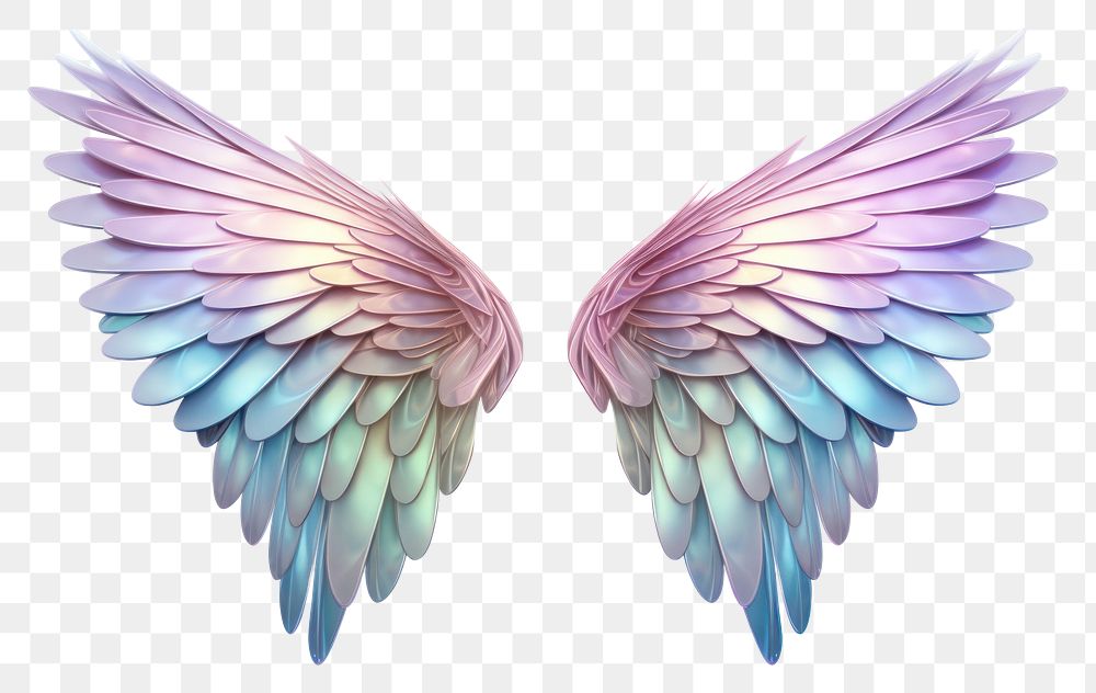 PNG Wings iridescent angel white background lightweight.