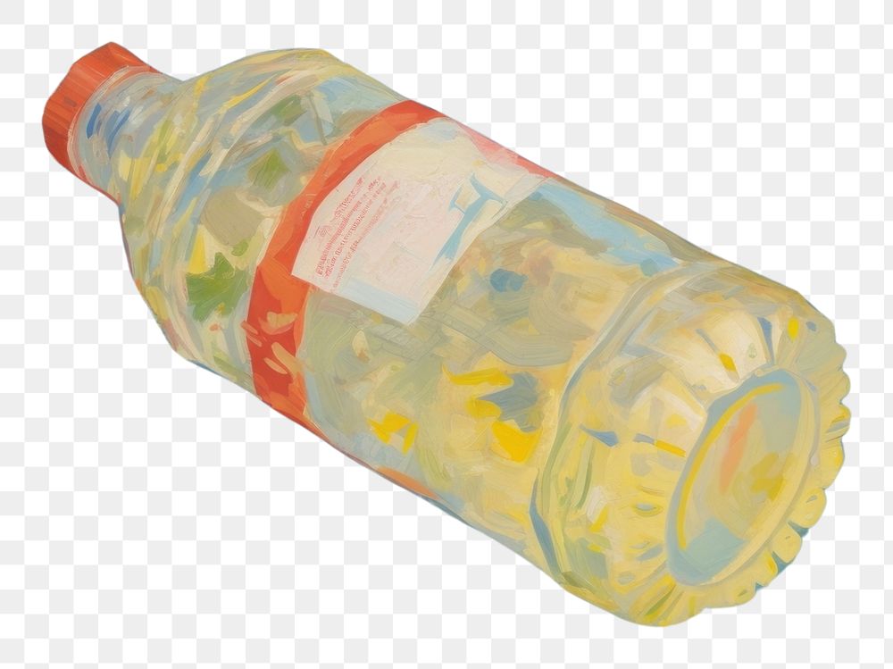 PNG  Plastic bottle floating in a tropical ocean painting refreshment reflection. AI generated Image by rawpixel.